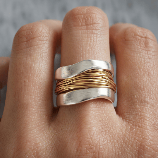 Golden Waves Ring