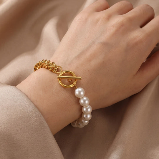 Pearl + Chain Armband