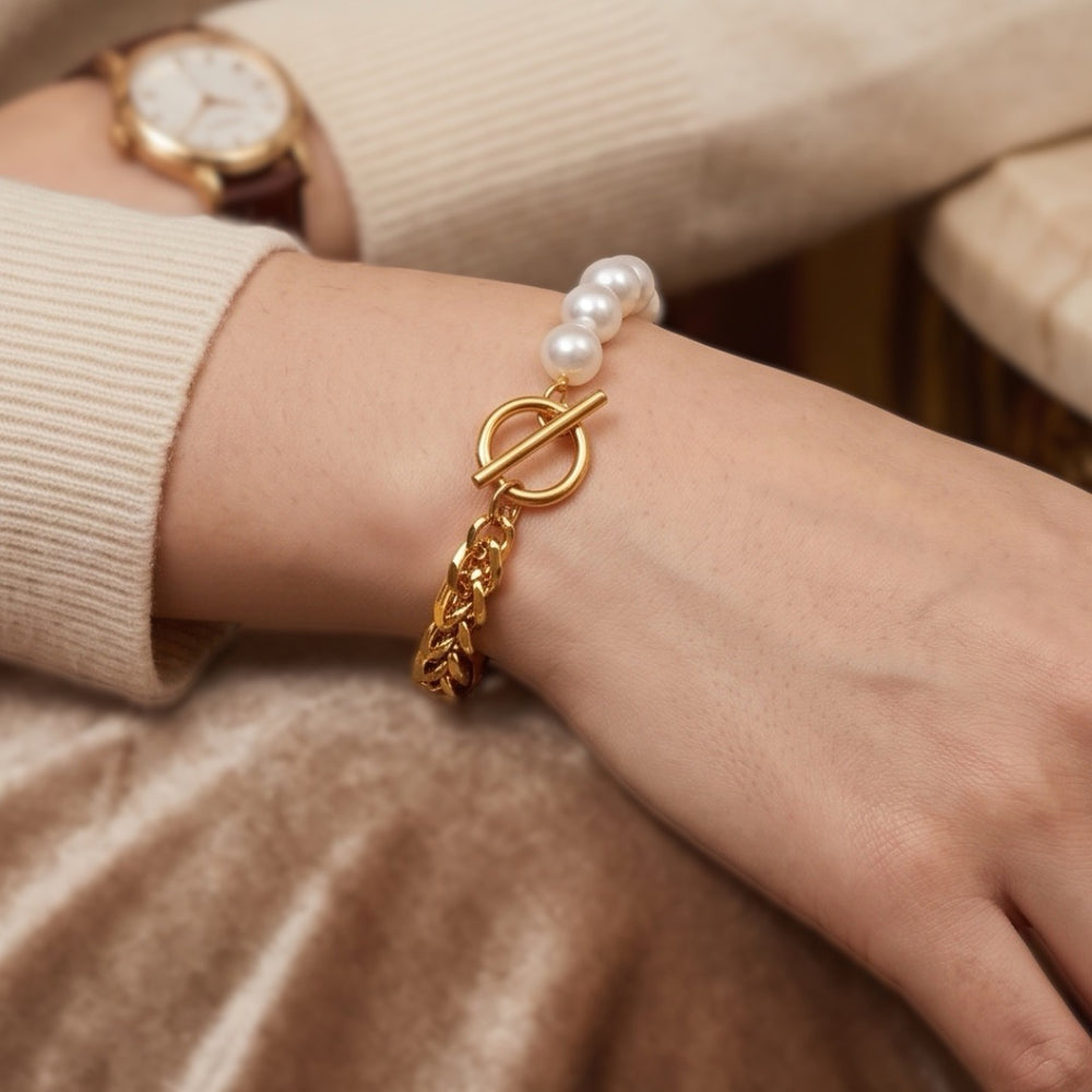 Pearl + Chain Armband